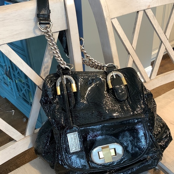 Badgley Mischka Patent Leather Handbag - Picture 1 of 13